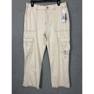 Ultra Flirt Women's Juniors' Wide Leg Fit Cargo Pants High Waist Beige XL NWT's